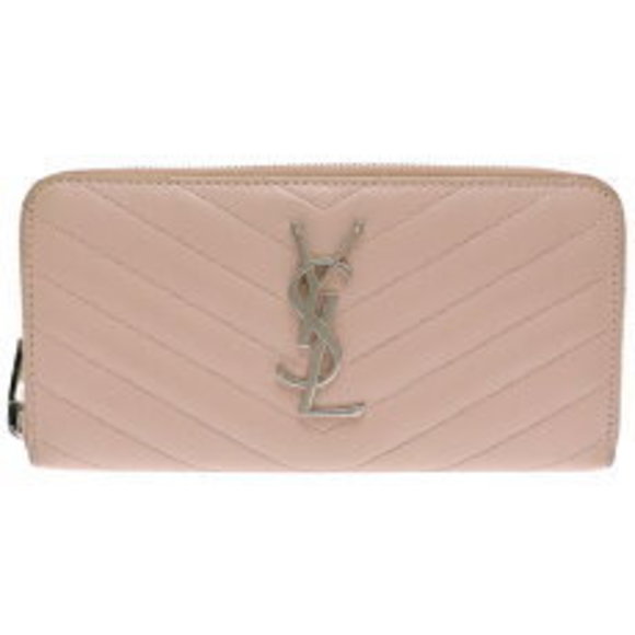 Saint Laurent Monogram Long Wallet Leather Pink - Picture 1 of 8